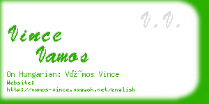 vince vamos business card